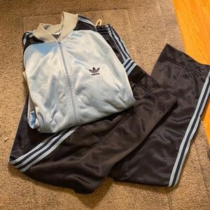 Adidas light blue sweatsuit